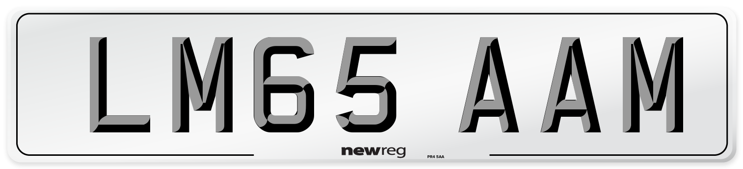 LM65 AAM Number Plate from New Reg